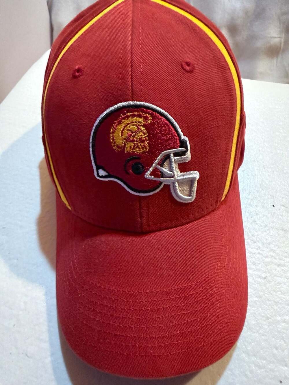 Vintage Nike USC Trojans Football Hat Cap Red Gold Helmet Adjustable OSFA